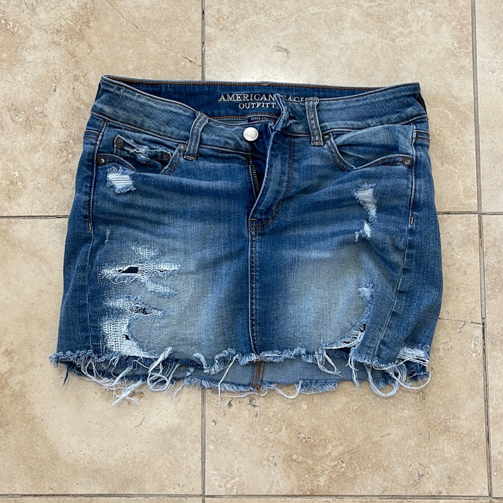 Blue, jean skirt